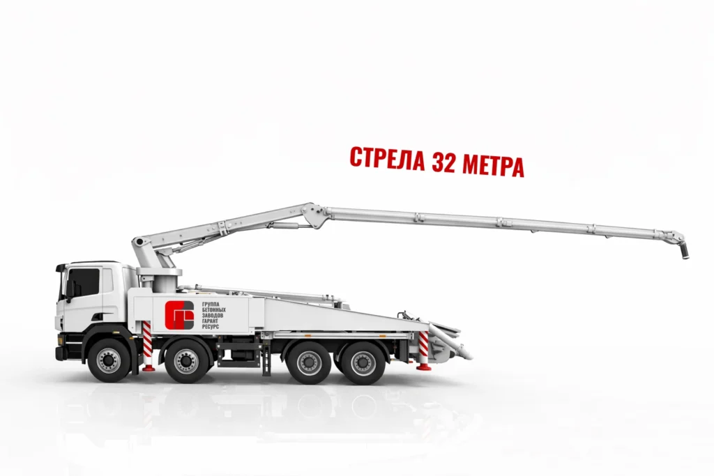 Автобетононасос со стрелой 32 м для подачи бетона в Ногинске и области